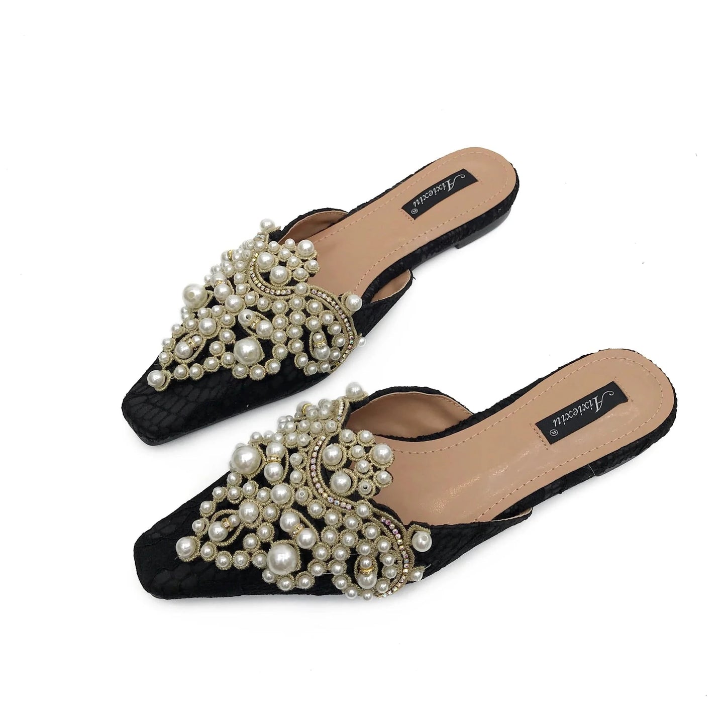 Spring/Autumn Fashion Sexy Women Shoes Elegant String Bead Crystal Patchwork Slip-On 35-39 Slipper NEW