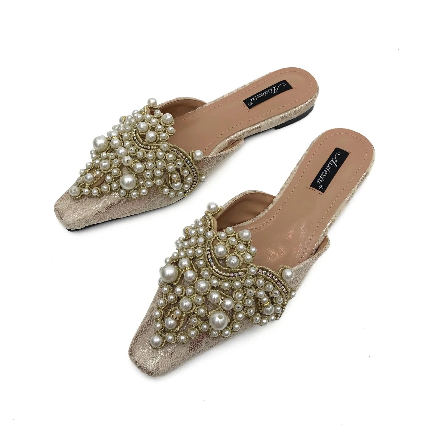 Spring/Autumn Fashion Sexy Women Shoes Elegant String Bead Crystal Patchwork Slip-On 35-39 Slipper NEW