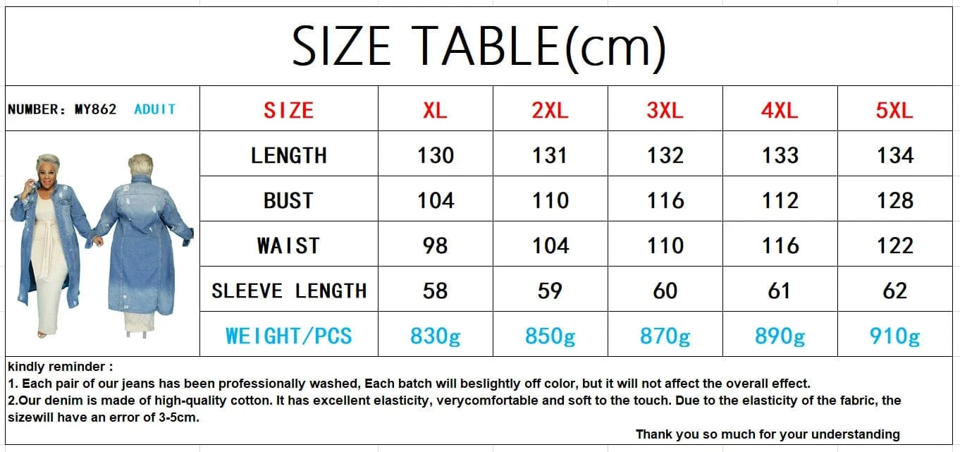 Spring cardigan button long denim Jackets For Women blue ripped Turn-down Collar jeans jacket