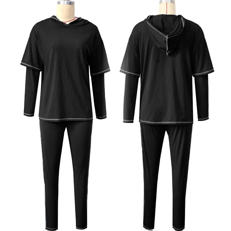 spring fall winter new women clothing ladies casual sports long sleeve hooded t shirt pants two piece women's sets