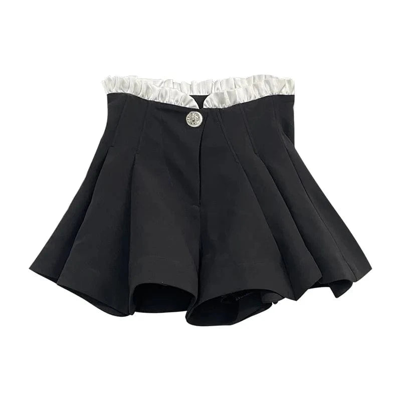 Spring Lady Fashion Fine Workmanship Ruffles Suit Long Sleeve Single-breasted Knit Cardigan Mini Skirt Women Colorblock 2Pcs