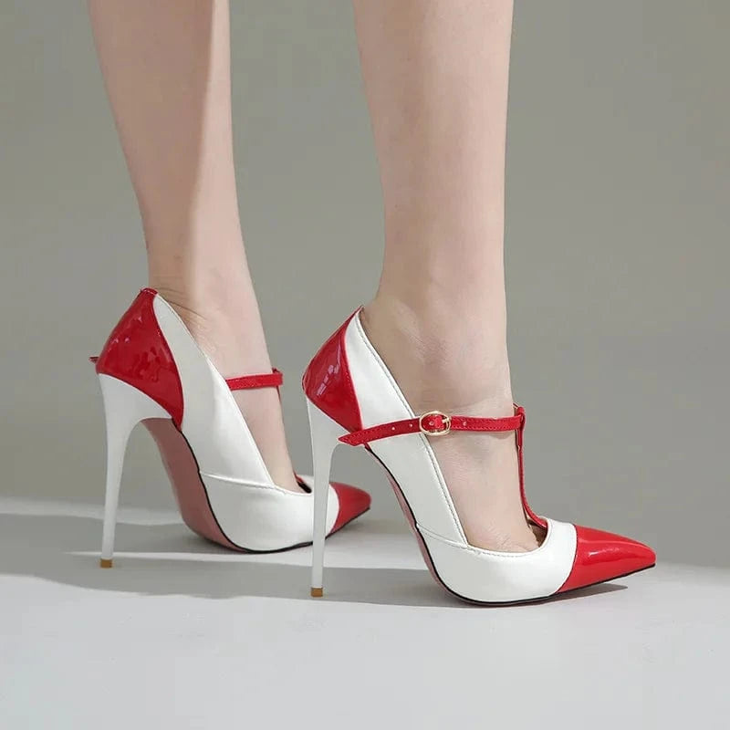 Spring New Black White Patchwork Women Wedding Pumps Spike High Heels Lady Dress Shoes Plus Big Size 34-47