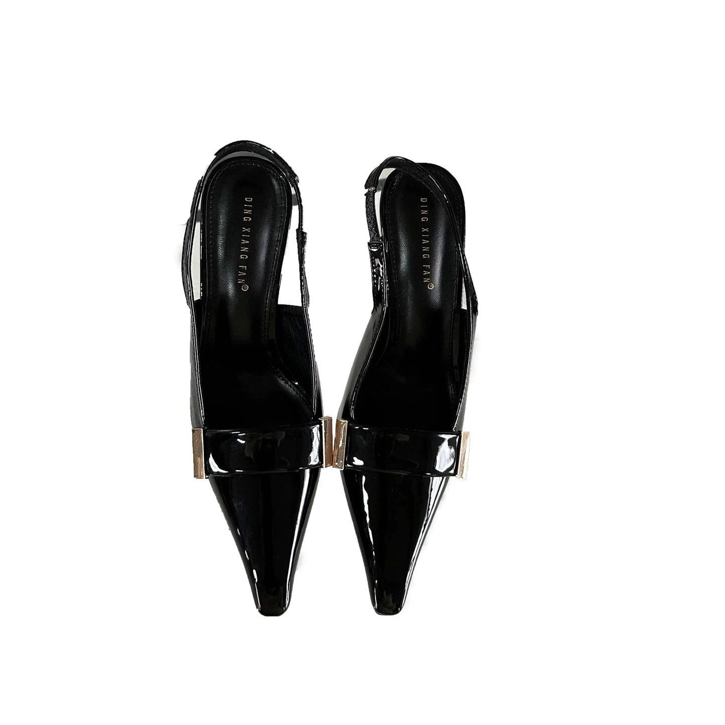 Spring/Summer 2024 New pointed patent leather low-cut high-heeled shoes fashion all-match back-empty stiletto sandals
