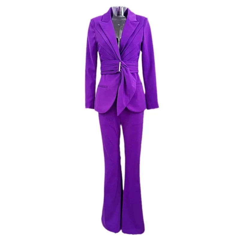 SR2317 High Quality New Styles Designer Set Celebrity Women Two Piece Set Women Clothing Belt With Ribbon