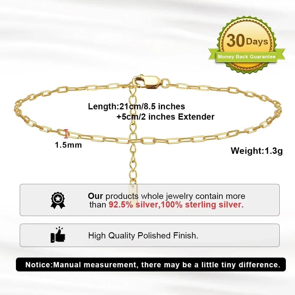 SSA22+28 RINNTIN Summer Beach Foot Jewelry 925 Silver 14K Gold Plated Dainty Cross Charm Chain Layered Anklets for Women
