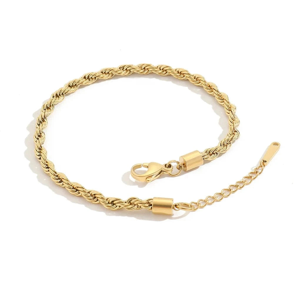 Stainless Steel Women Anklet Jewelry 14k Gold Twisted Rope Chain Anklet Hot Selling Leg Chain Anklets Beach Jewelry
