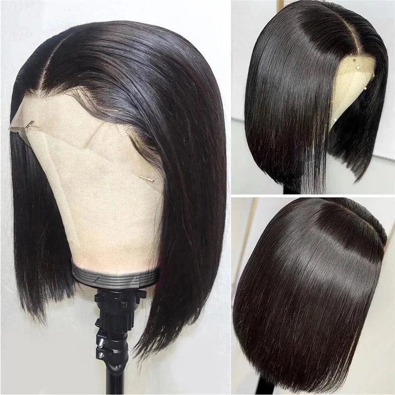 Straight 13*4 Bob Wig / 16 Inches Wig Vendors Quality Original Brazilian Perruque Short Bob 100% Virgin Human Hair Lace Front Wigs for Black Woman