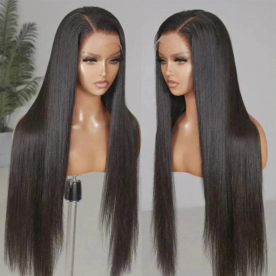 Straight 200D / 26 Inches Glueless Body Wave Swiss Hd 5*5 Lace Closure Human Hair Wig ,Pr- plucked Hd Lace Closure Wigs for Women Brazilian Hair