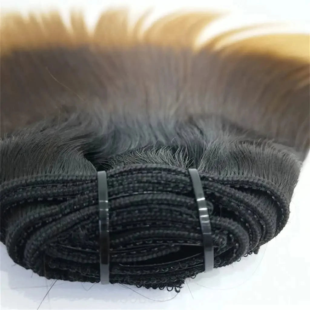 Straight Ombre Color T1B/4/27 Clip in Human Hiar Extensions for Black Women Brazilian Human Hair 8Pcs 120g/set 18 Inch #1B/4/27