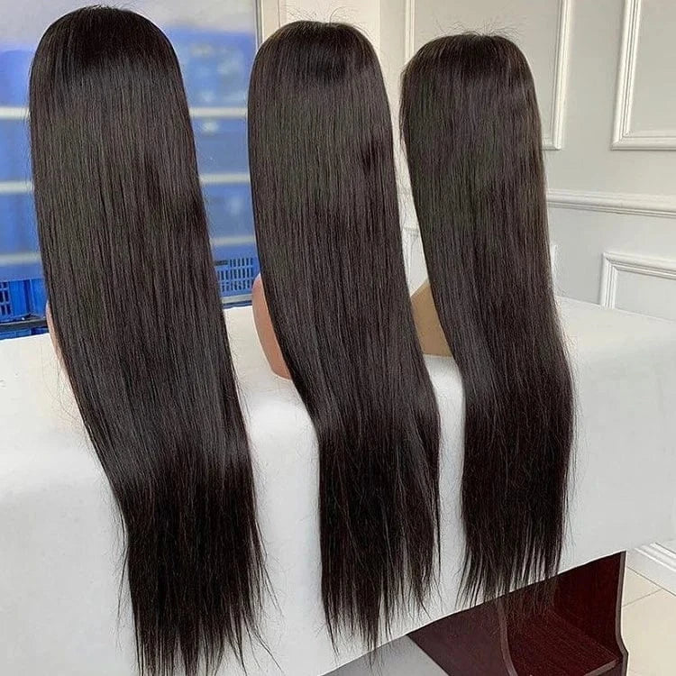 Straight wig180% 13x4 wig / 14 Inches cheap human hair wigs suppliers 13x6 hd full lace front body wave wig human hair pre plucked glueless 100% virgin human hair wig
