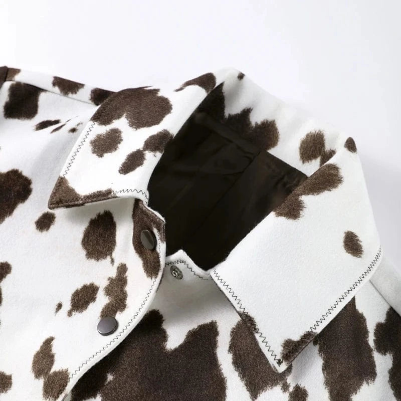 Street Leopard Print Women Short Jacket Elegant Lapel Button Long Flare Sleeve Female Outwear 2025 Autumn Lady Streetwear