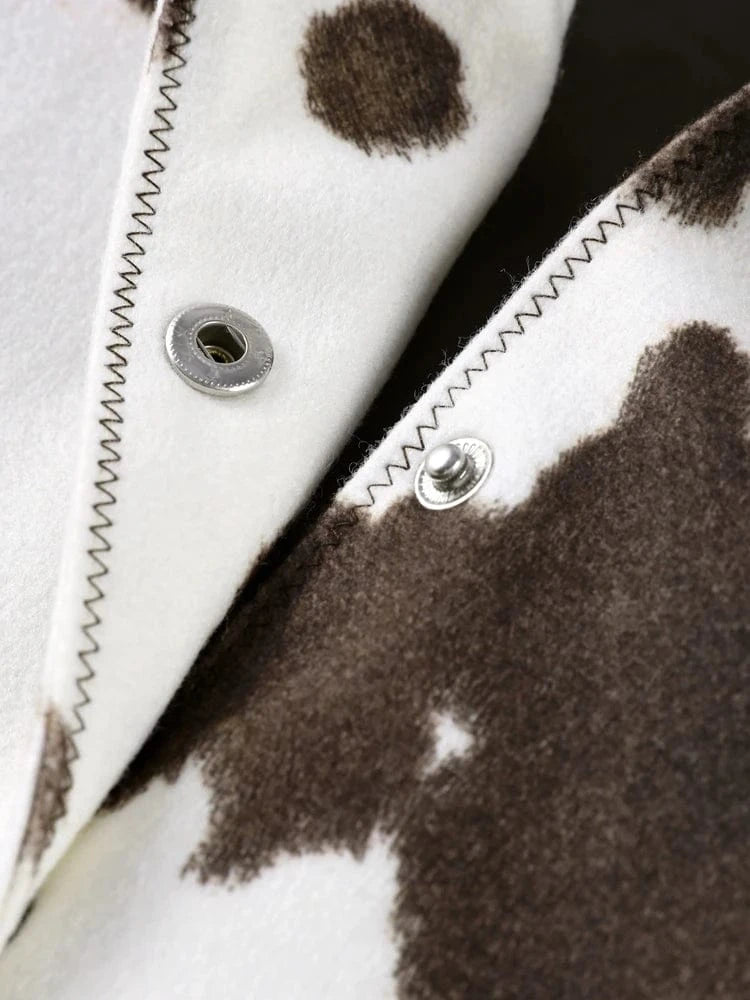 Street Leopard Print Women Short Jacket Elegant Lapel Button Long Flare Sleeve Female Outwear 2025 Autumn Lady Streetwear