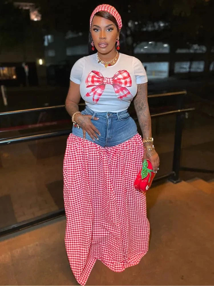 Streetwear Casual 2 Pieces Set for Woman Clothing Summer Short Sleeve T-shirt Top and Oversized Wide Leg Pants Matching Sets