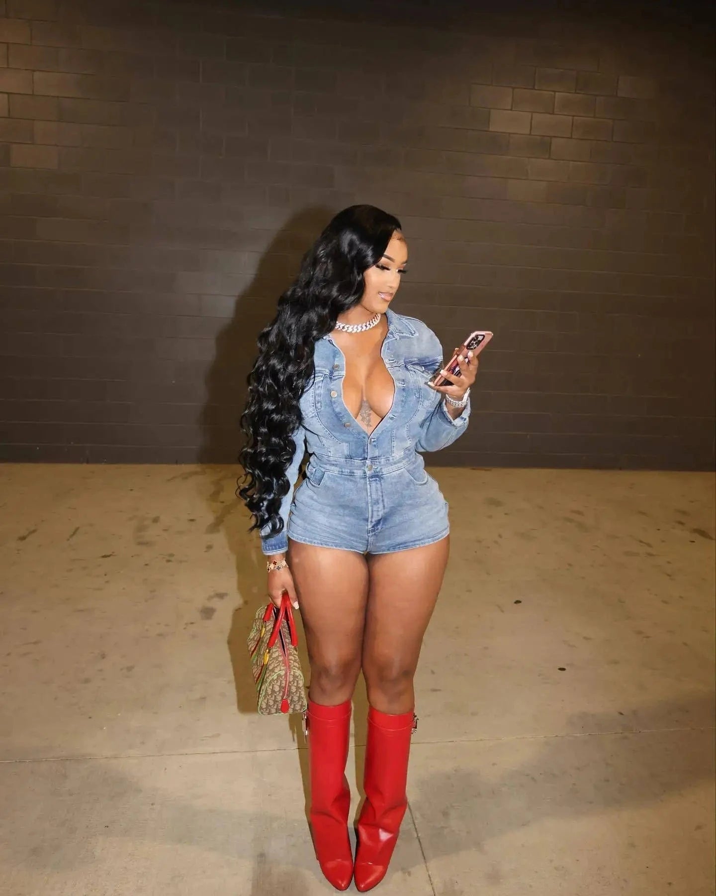Streetwear Spring Sexy Fashion Long Sleeve Casual One Piece cargo Lady Shorts Washed Denim Jean Romper Women's Short Jumpsuit