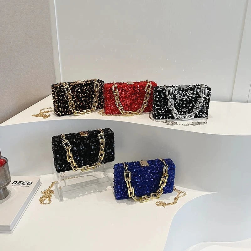 Stylish new handbags 2024 lady luxury sequined bags lady designed purses For Women