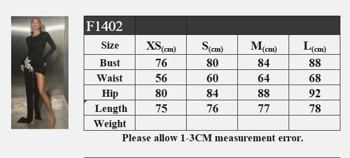 Stylish New Long-sleeved Black Mini Dress for Women Unique Asymmetric Ruched Fish Tail to the Ground Design Evening Party Dress