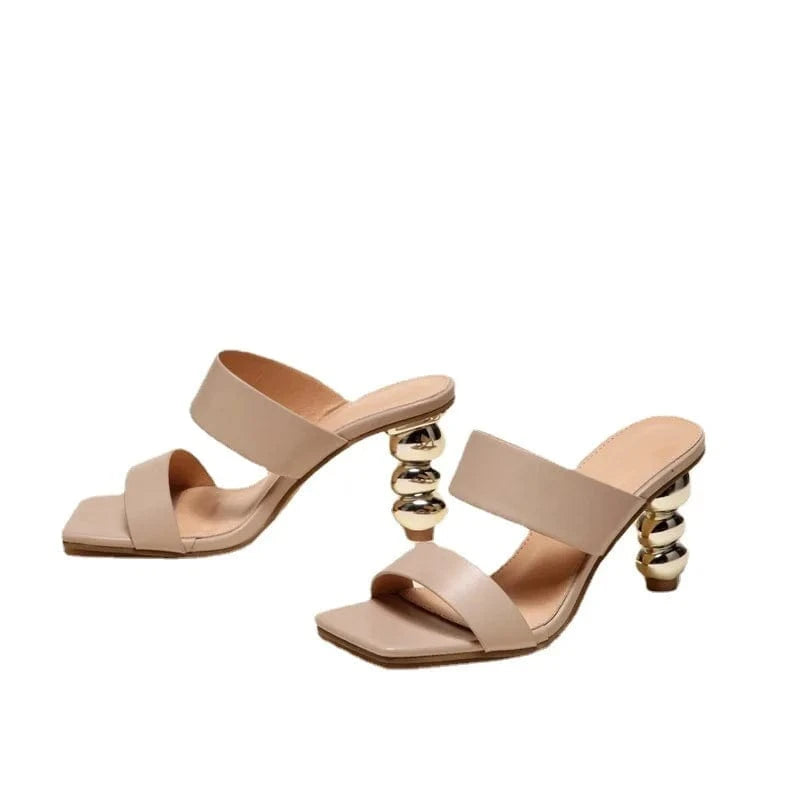 stylish slipper ladies outdoor Summer fashion plus size ladies shoes women shaped gourd heeled sandals women's high heels