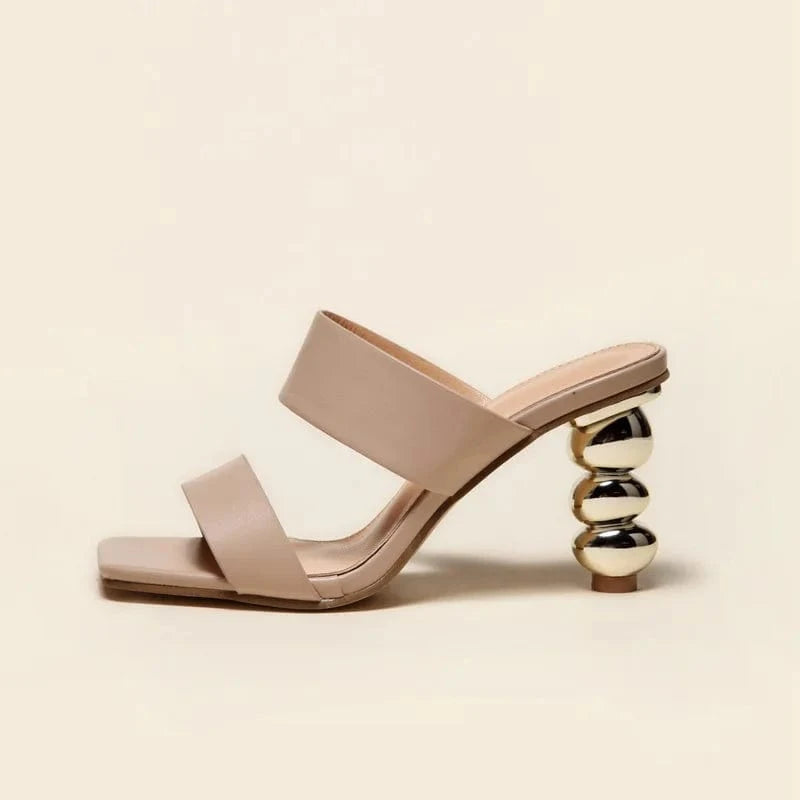 stylish slipper ladies outdoor Summer fashion plus size ladies shoes women shaped gourd heeled sandals women's high heels