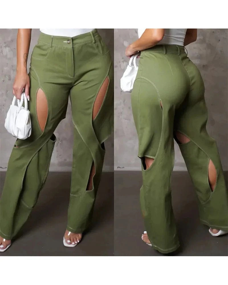 Summer 2023 Womens Clothing Hollow out Pants Women's Fashion Casual Ladies Patchwork Pants&trousers for Women