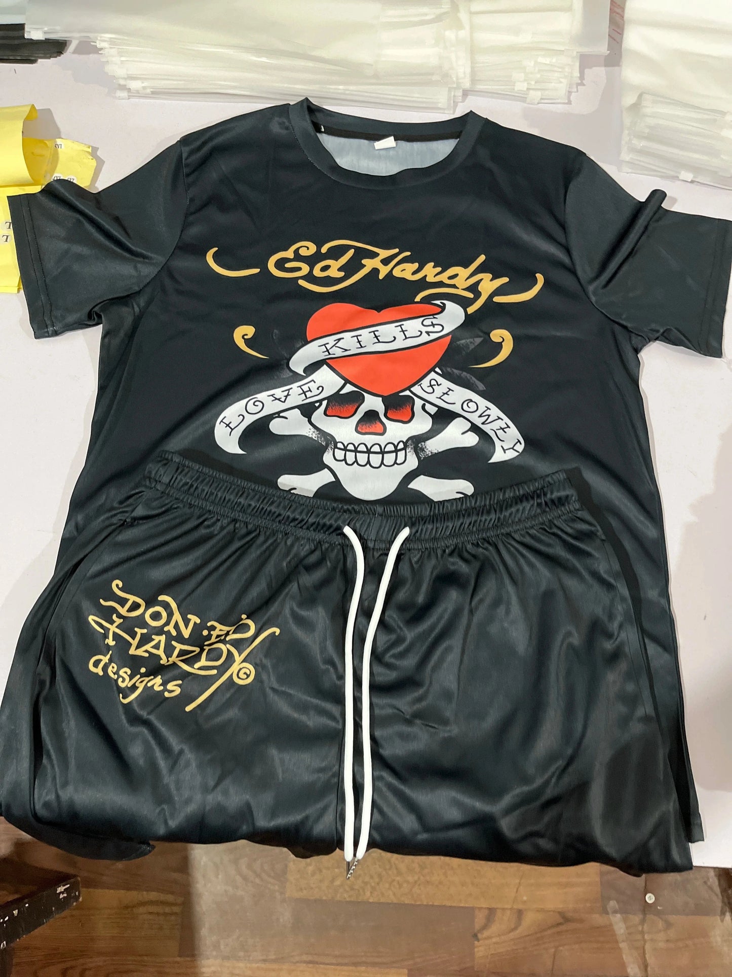 Summer 2024 Chic Woman 2 Piece Sets Plus Size Fashion Streetwear Letter Print T-shirt and Shorts Set Tracksuit Outfits