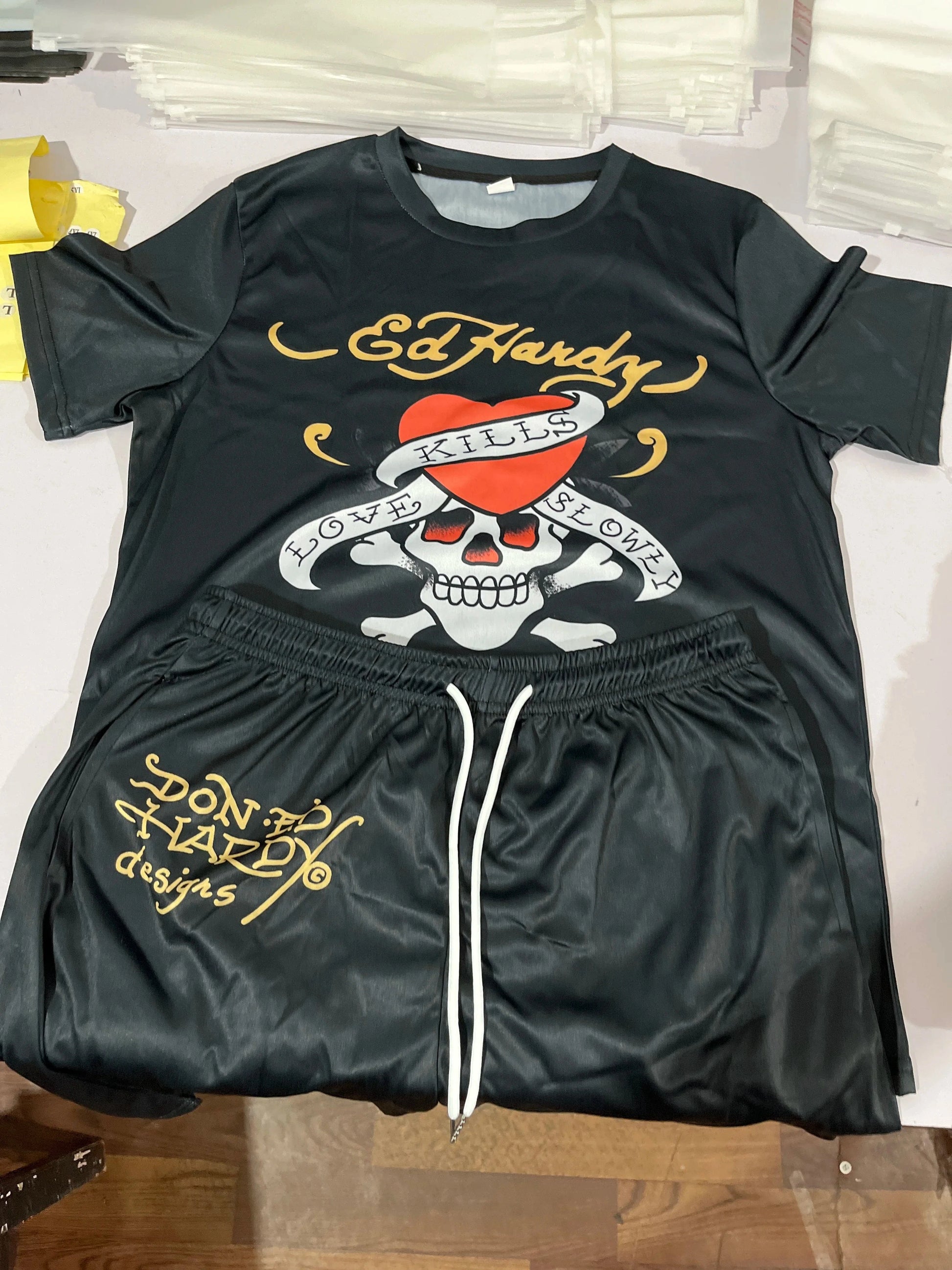 Summer 2024 Chic Woman 2 Piece Sets Plus Size Fashion Streetwear Letter Print T-shirt and Shorts Set Tracksuit Outfits