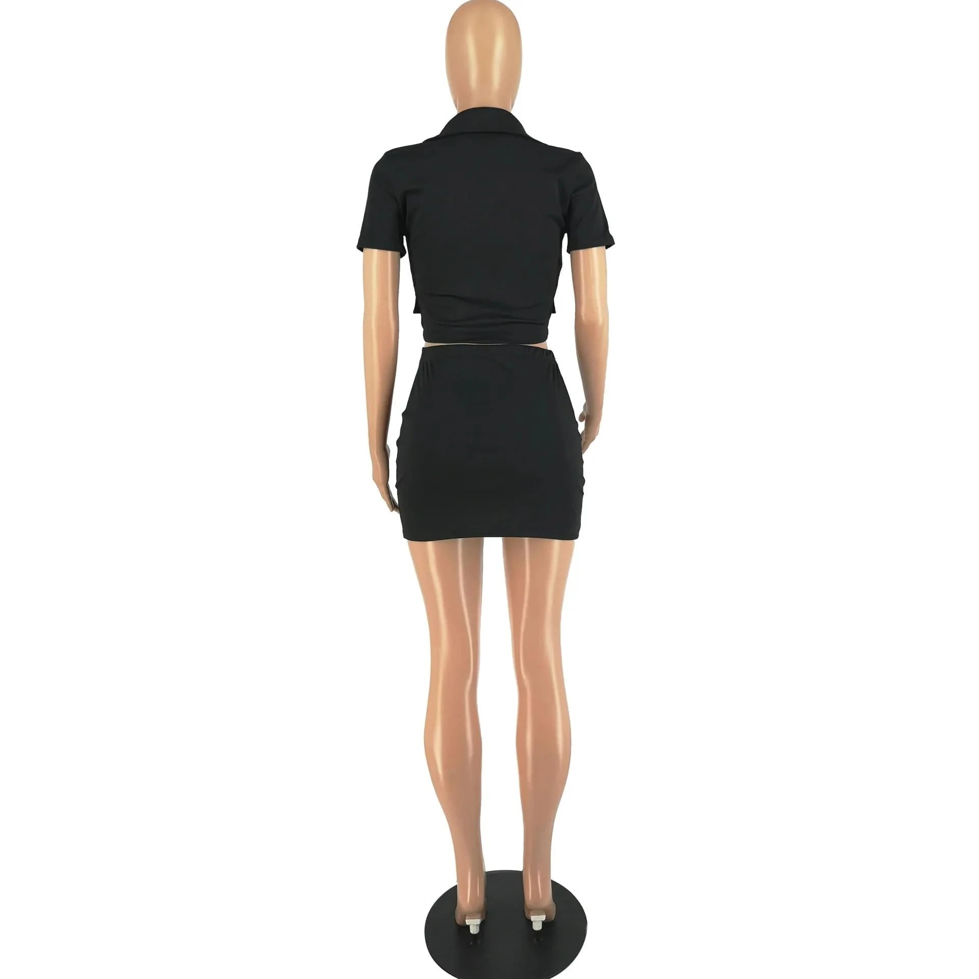 Summer Clothing Button 2 Piece Skirt Set Solid Shorts Outfits Fashion Two Piece Shorts Set Casual Clothing