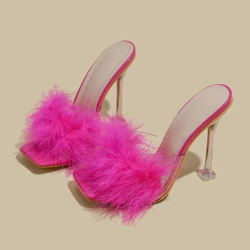 Summer Fashion Pu Open toe 2022 New Plush Solid color Simple Square Head High-heeled White Sandals 35-42 Women's Shoes