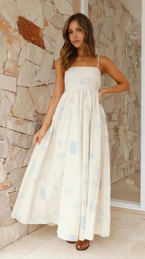 Summer Holiday Dress Women Casual Sleeveless A-Line Party Long Dress Boho Casual Sleeveless Party Dress 2024