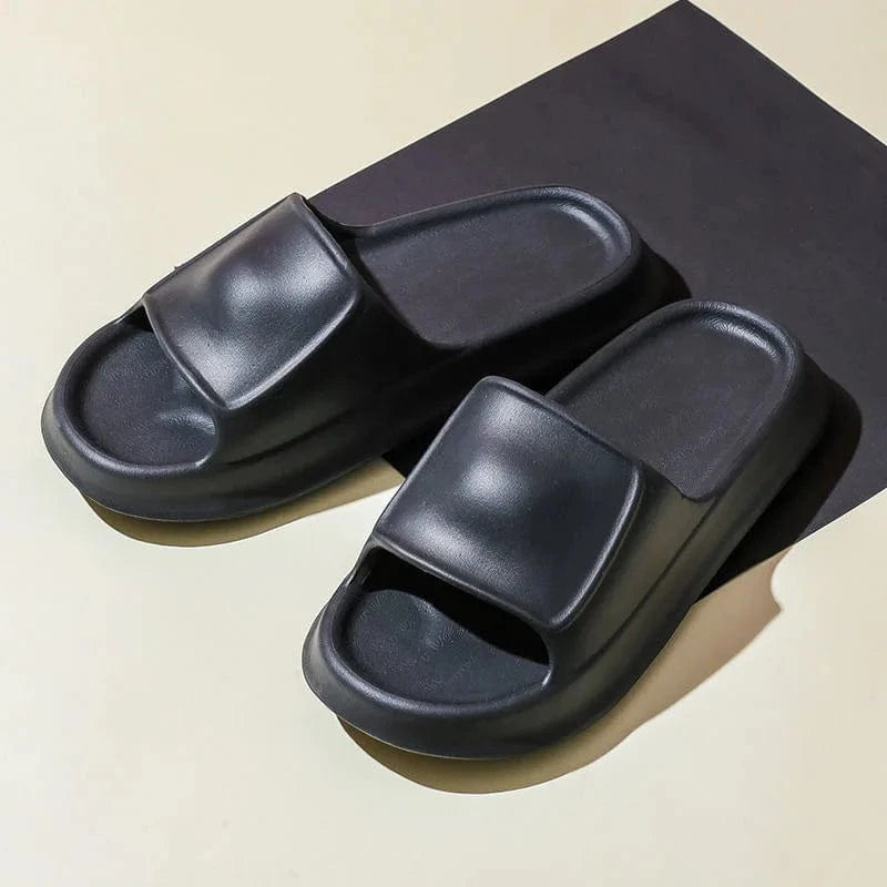 Summer home thick-soled slippers female couple bathroom bathing thick soft bottom outer wear sandals and slippers men