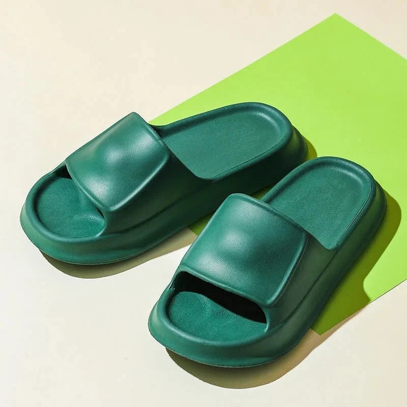 Summer home thick-soled slippers female couple bathroom bathing thick soft bottom outer wear sandals and slippers men