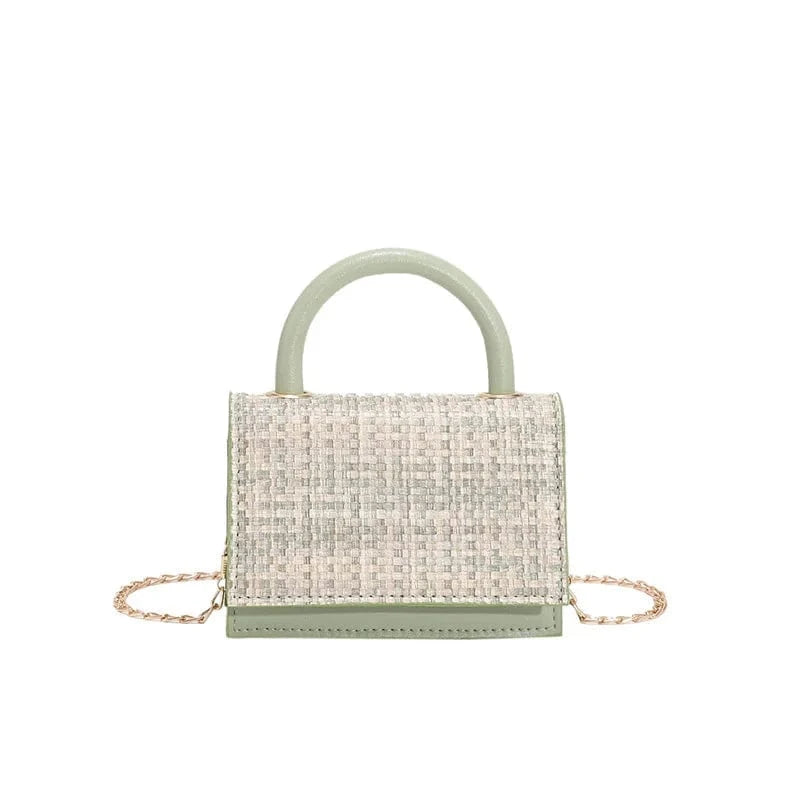 Summer Mini Trend Woven Contrast Color Sweet Cute Shoulder Messenger Luxury Leather Crossbody Bags Women Handbags