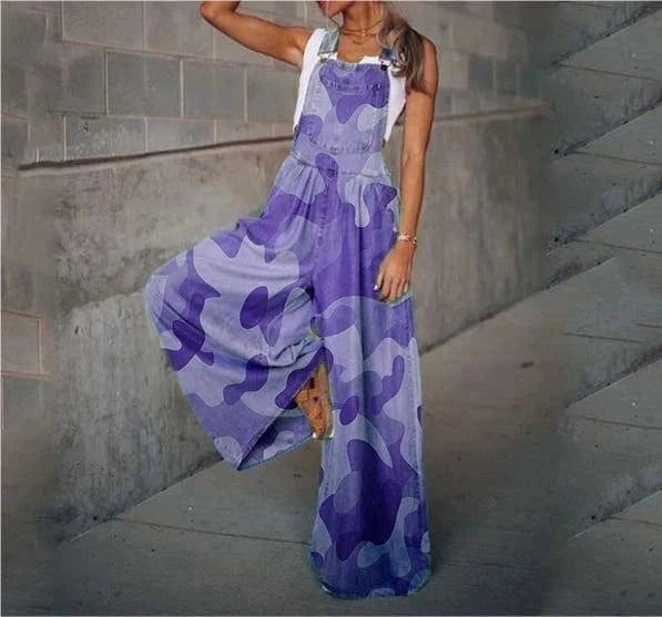 Summer New Women's Loose Side Pocket Sleeveless Adjustable Shoulder Strap Denim Suspenders Trousers Jumpsuit Sehe Fashion