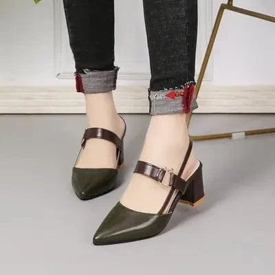 Summer Sandals Women Chunky Sandals High-Heeled Shallow Mouth Pointed Toe Pumps Fashion Sexy High Heels Office White Shoes