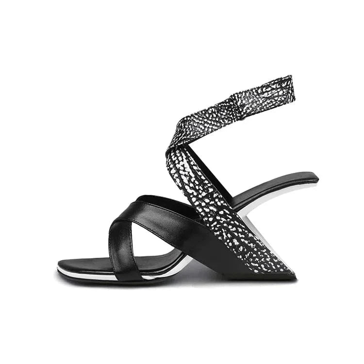 Summer Sandals Women Versatile Square-toe Open-toe Mujer Zapatos Cross Strap Lace Up High Heel Sandals Ladies Vacation Sandalias