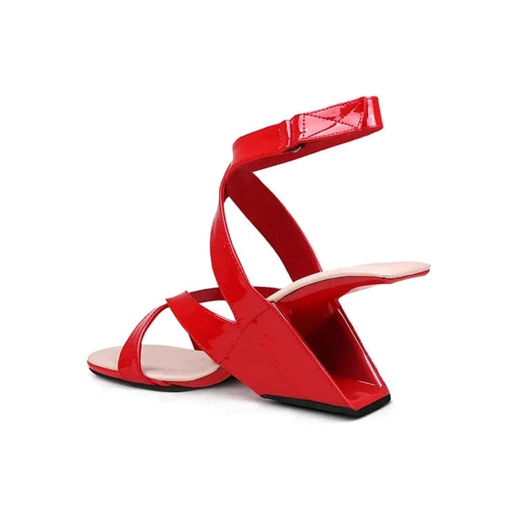 Summer Sandals Women Versatile Square-toe Open-toe Mujer Zapatos Cross Strap Lace Up High Heel Sandals Ladies Vacation Sandalias