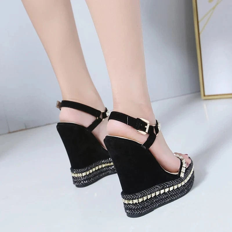 Summer Sexy Open Toe rivet Platform Heel sandals round Toe sexy Ladies shoes high heels sexy girl sandals women summer shoes