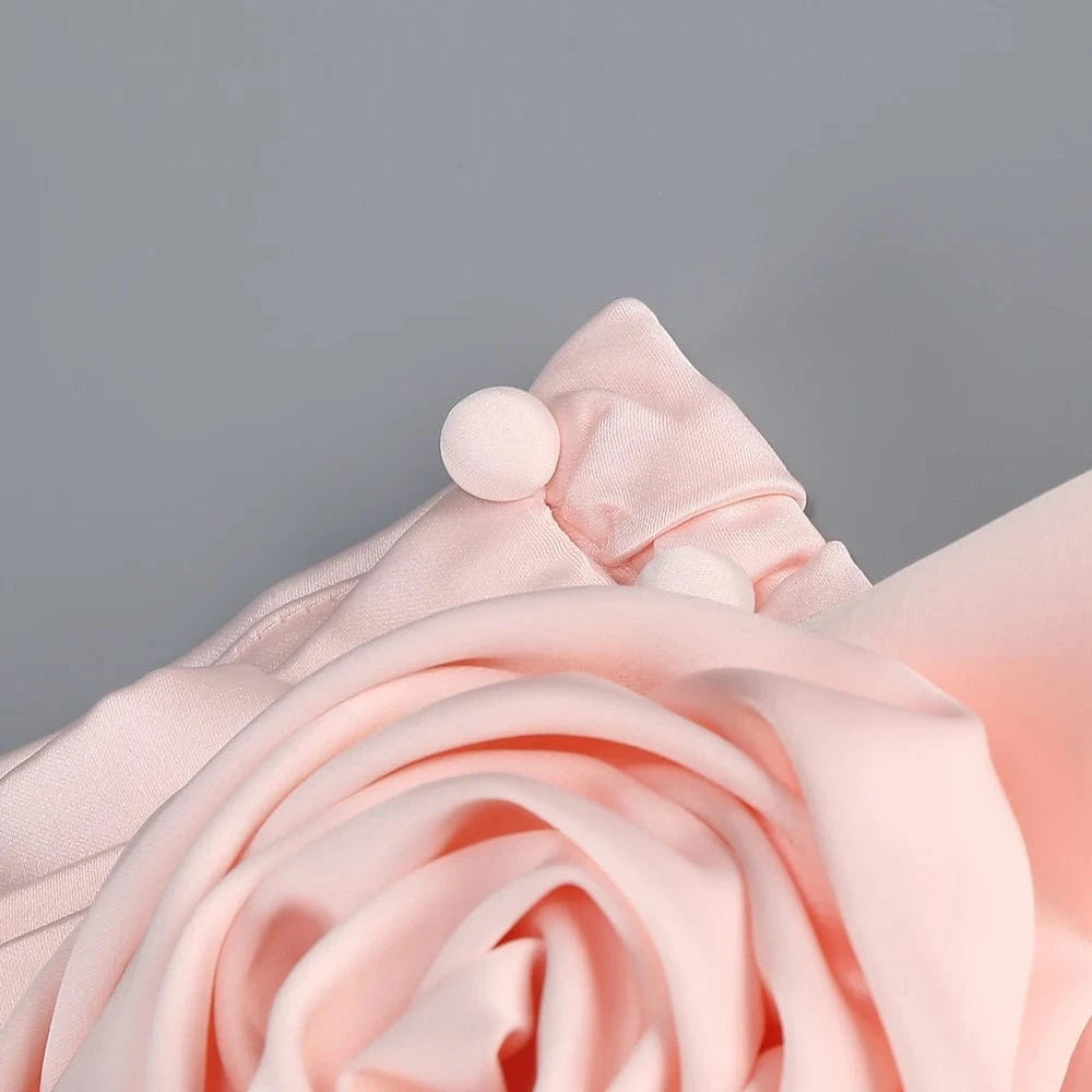 Summer Sexy Women's Red Flower Halter Off Shoulder Satin Backless Fashion Evening Long Dress Light luxury Wedding Party Dress