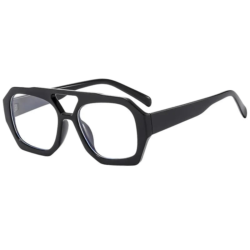 sunglasses / Black/Clear UNOC New Arrivals Wholesale Fashion Plastic Sunglasses Custom Double Bridge Women Men Label Sunglasses 2024
