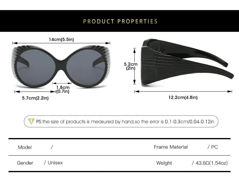 sunglasses Retro Oval Sunglasses Big Frame Modern Show Fashion Glasses Woman