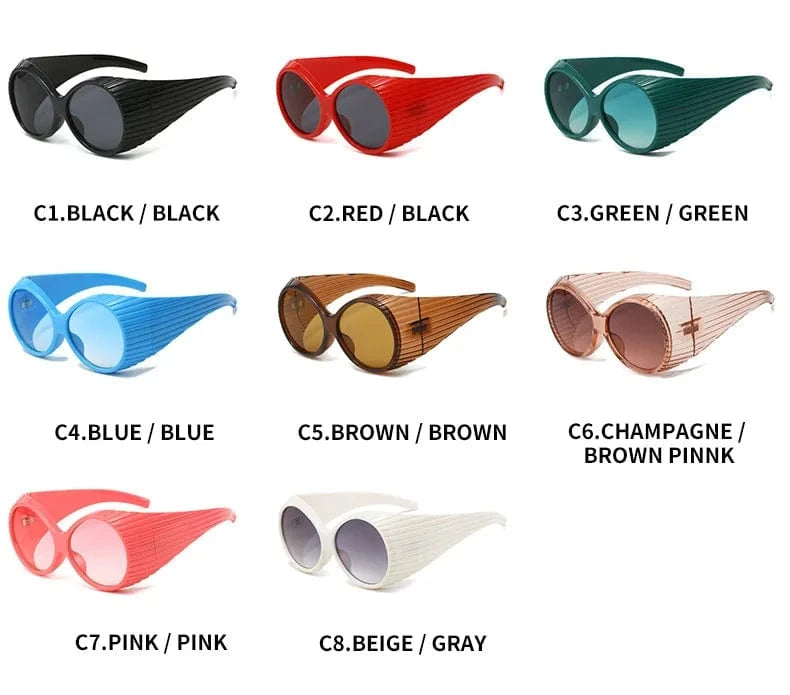 sunglasses Retro Oval Sunglasses Big Frame Modern Show Fashion Glasses Woman