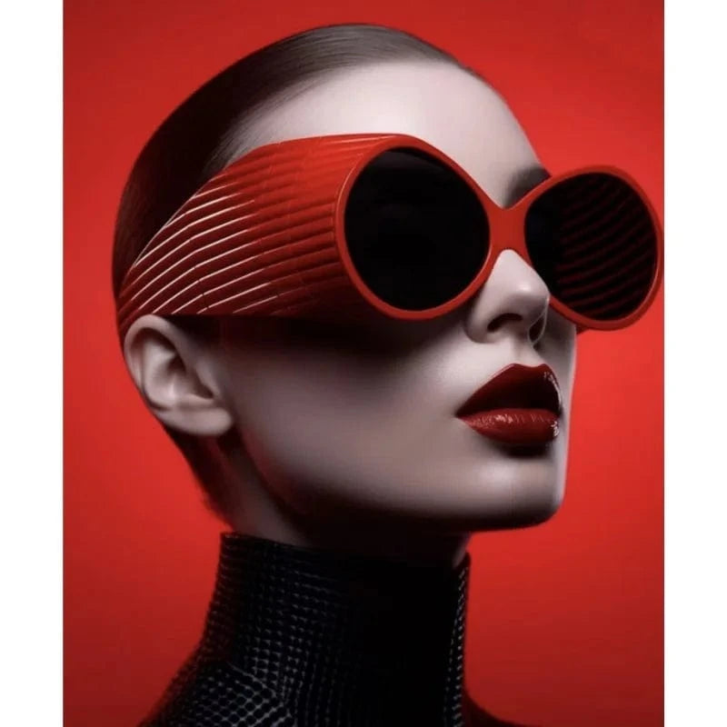 sunglasses Retro Oval Sunglasses Big Frame Modern Show Fashion Glasses Woman