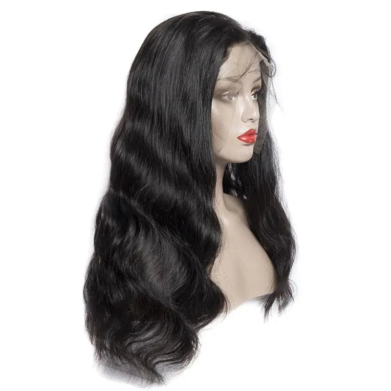 Sunlight Malaysian 100% Human Hair Body Wave Large 13x4Lace Front adjustable Wig, virgin body wave burmese hair black wigs
