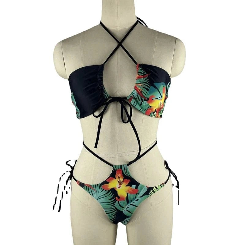 Super Sexy Bikini Micro Swimwear Women Strings Swimsuit Brazilian Biquini Bandage Crisscross Bathing Suit 2024 Mini Thong Bikini