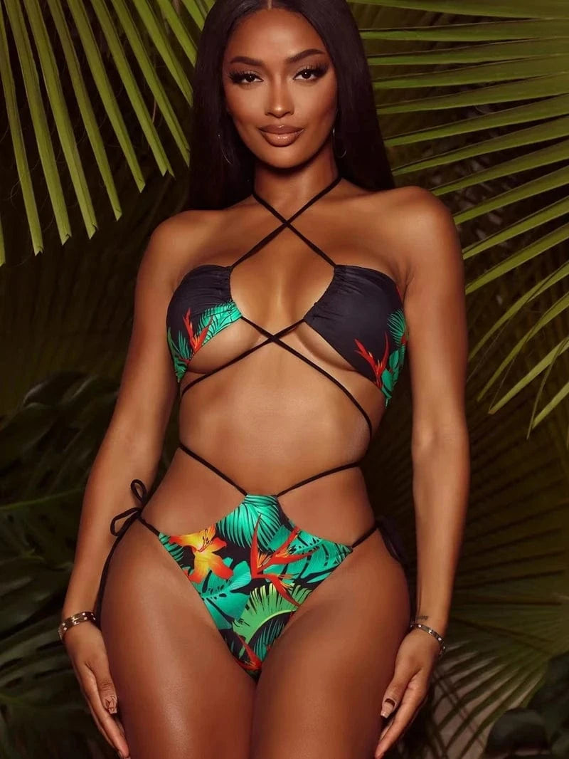 Super Sexy Bikini Micro Swimwear Women Strings Swimsuit Brazilian Biquini Bandage Crisscross Bathing Suit 2024 Mini Thong Bikini