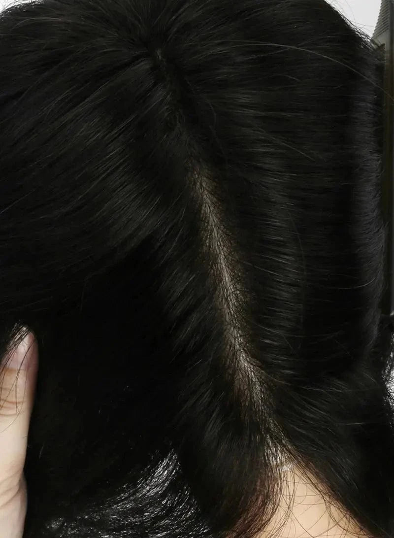 Super Skin Injection V-looped Toupee Human Hair Toupee Men Wig Indian Skin PU 0.03 0.04 0.06 0.10 0.12mm male wig Toupee