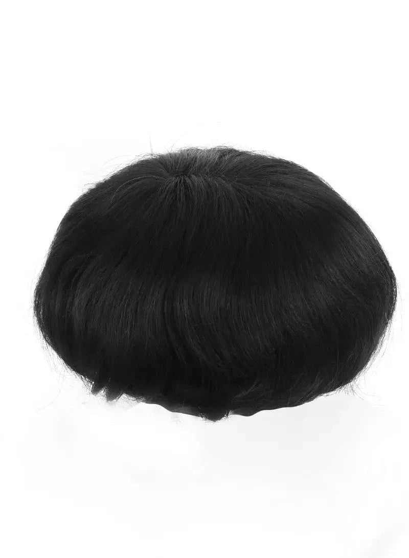 Super Skin Injection V-looped Toupee Human Hair Toupee Men Wig Indian Skin PU 0.03 0.04 0.06 0.10 0.12mm male wig Toupee