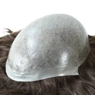 Super Skin Injection V-looped Toupee Human Hair Toupee Men Wig Indian Skin PU 0.03 0.04 0.06 0.10 0.12mm male wig Toupee
