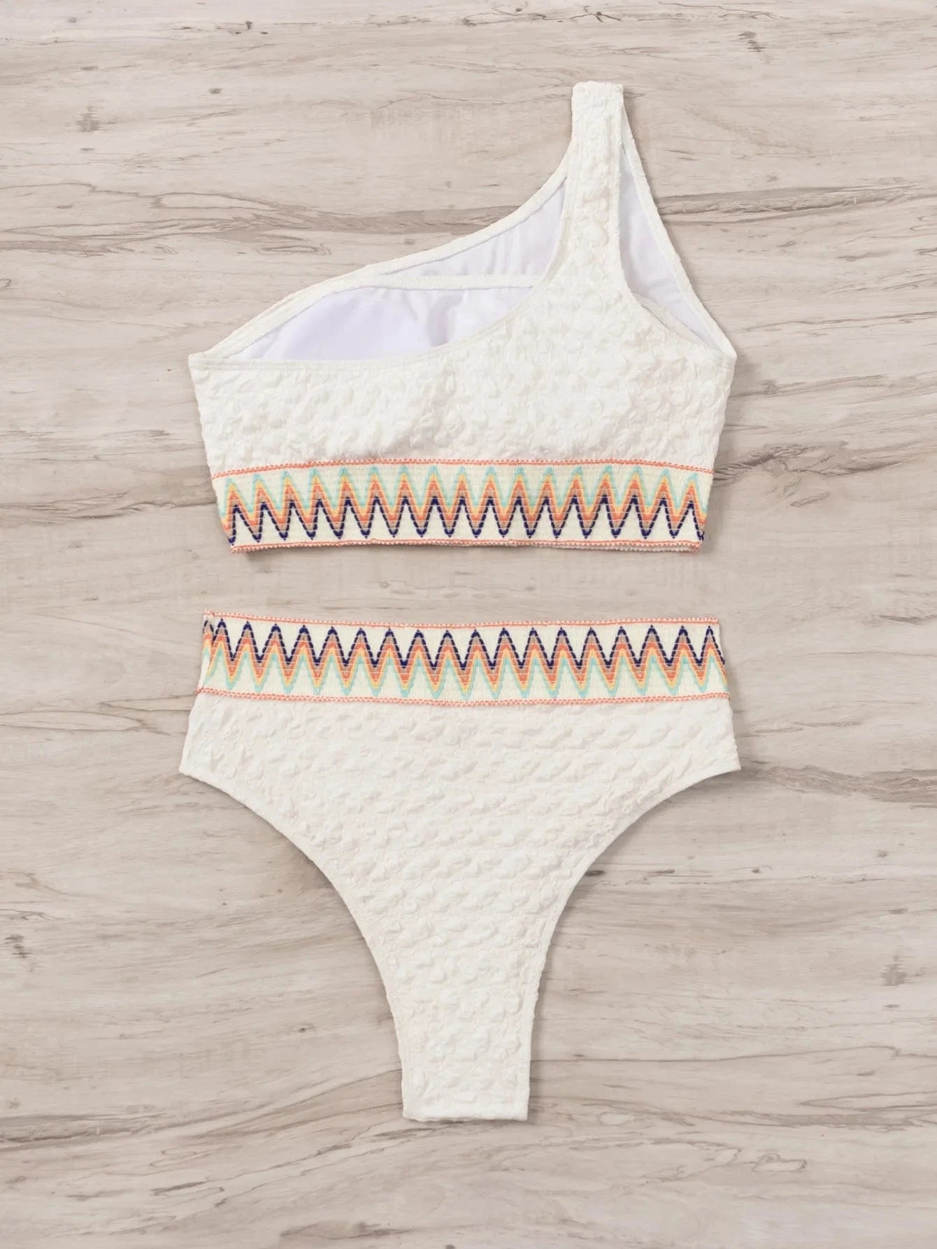 Swimsuit custom Texture One Shoulder Swimsuit Women's High Waist Bikini Sexy 2 Pieces Bikinis 2024 Trend Separate Bathing Suits