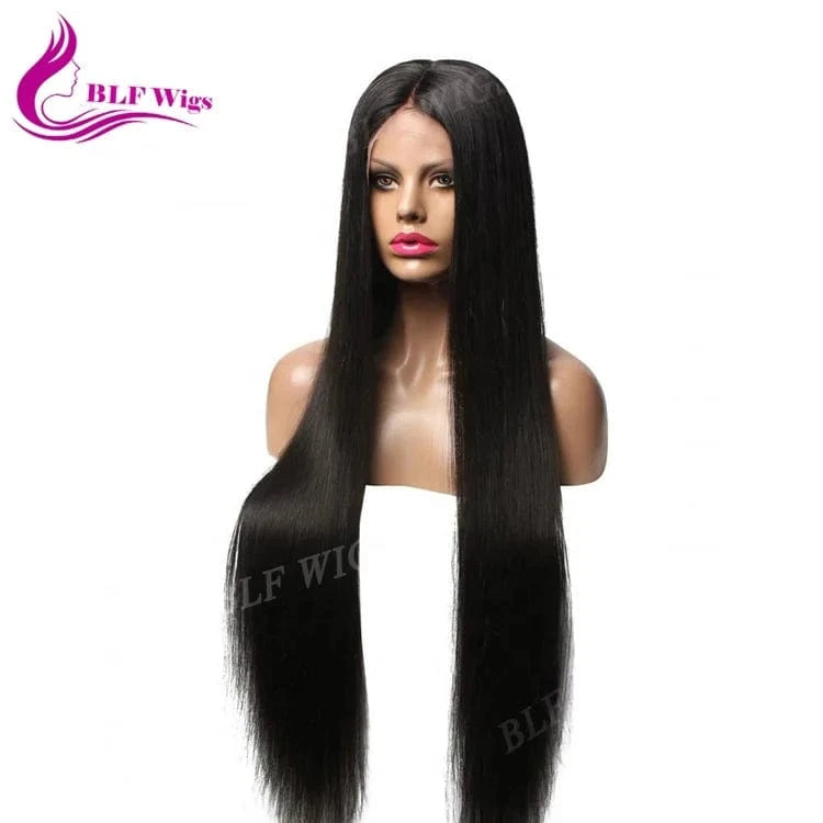 Swiss Lace Frontal Straight Wig 100% Cuticle Aligned Human Hair Lace Front Wig Natural Color Raw Unprocessed Brazilian Long