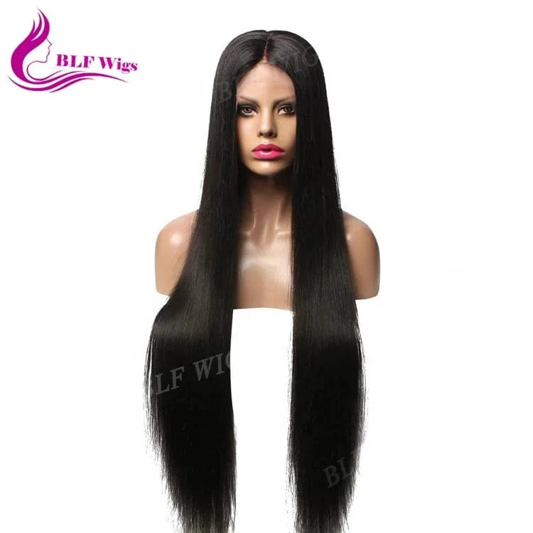 Swiss Lace Frontal Straight Wig 100% Cuticle Aligned Human Hair Lace Front Wig Natural Color Raw Unprocessed Brazilian Long